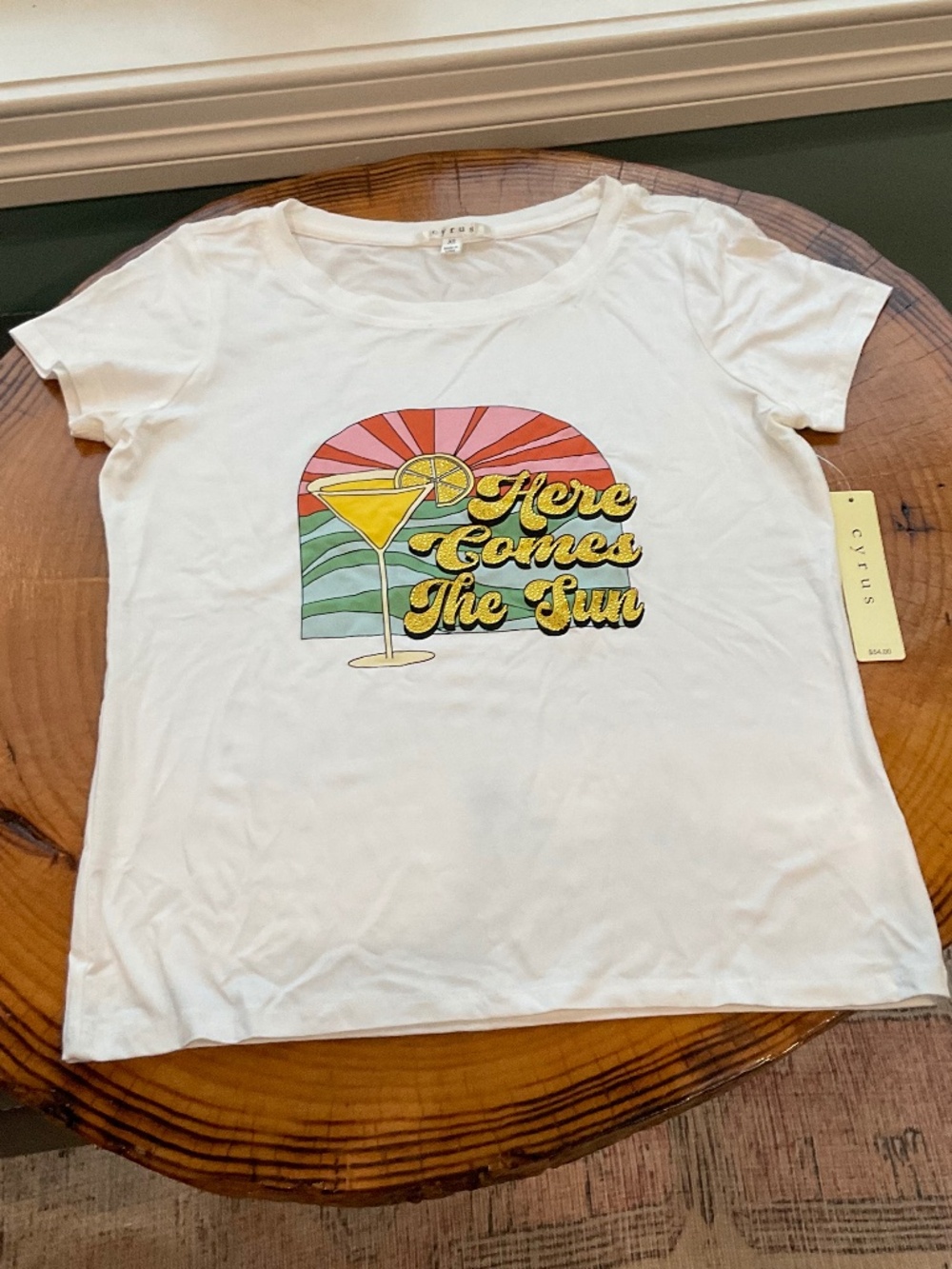 Here Comes The Sun Shirt: Beatles Summer Vacation Tee Sequined Bling